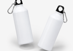 Botella Blanca Tapón con LLavero